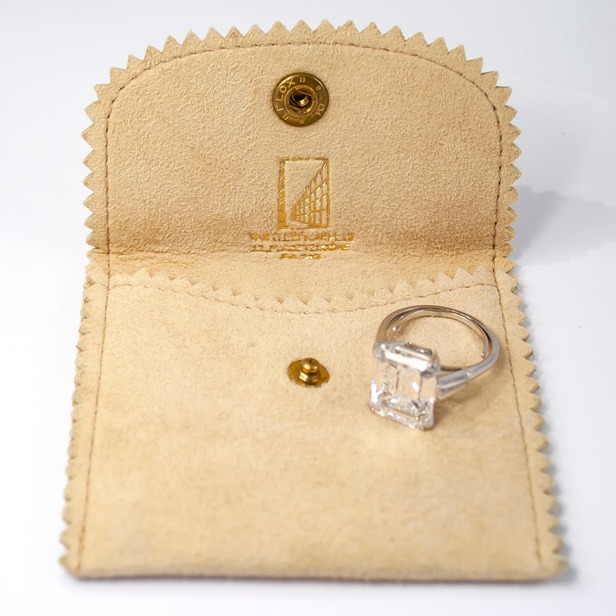 Contemporary Van Cleef & Arpels 8.94 Carat E VVS2 GIA  Emerald Cut Diamond Ring in Platinum