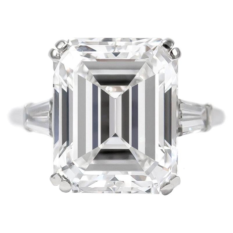 Van Cleef & Arpels 8.94 Carat E VVS2 GIA  Emerald Cut Diamond Ring in Platinum
