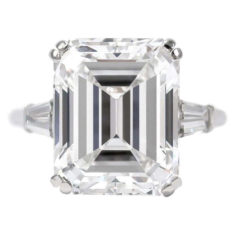 Van Cleef and Arpels 8.94 Carat E VVS2 GIA Emerald Cut Diamond Ring in