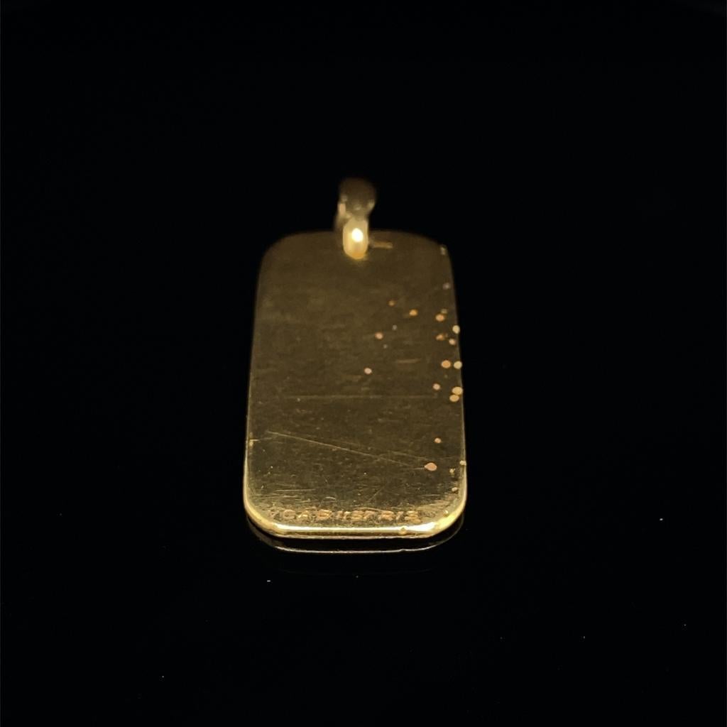 A Van Cleef & Arpels, gold zodiac Taurus pendant in 18 karat yellow gold.

A bold, stylish retro Zodiac pendant by Van Cleef and Arpels. 

The 18k yellow gold rectangular pendant with a bale fitting to its top is engraved with the word TAURUS