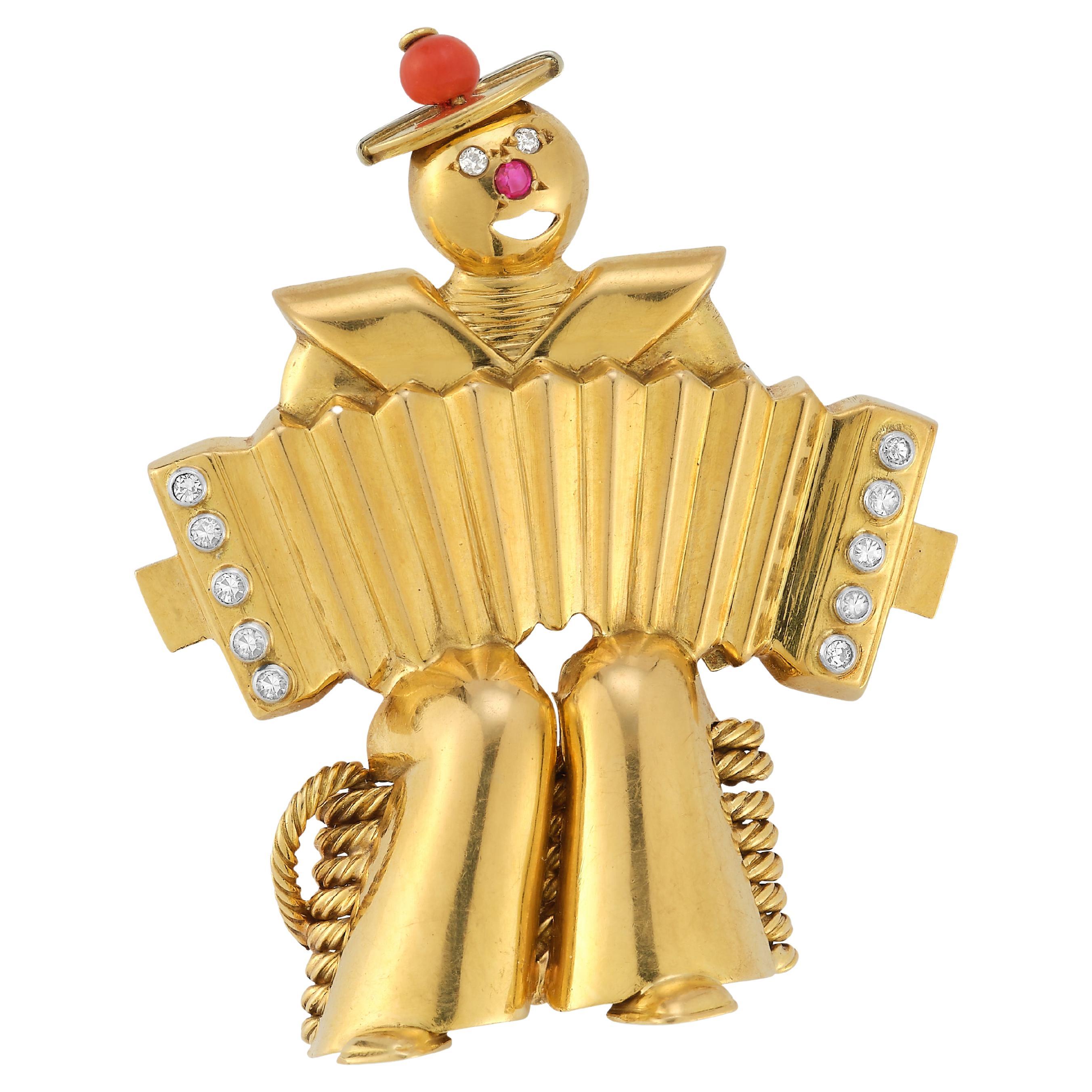 Van Cleef & Arpels Accordion Player Brooch