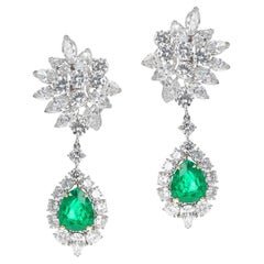 Van Cleef & Arpels AGL Certified Colombian Emerald & Diamond Day & Night Earring