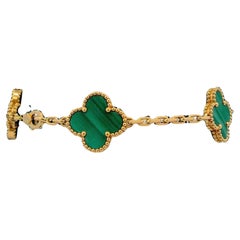 Van Cleef & Arpels Bracciale Alahambra in Malachite Scatola e Documenti