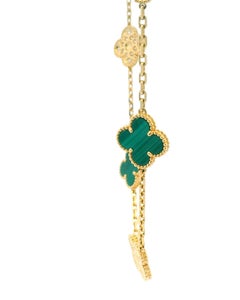 Boîte et certificat Alhambra 10 motifs pavé/malachite Van Cleef & Arpels