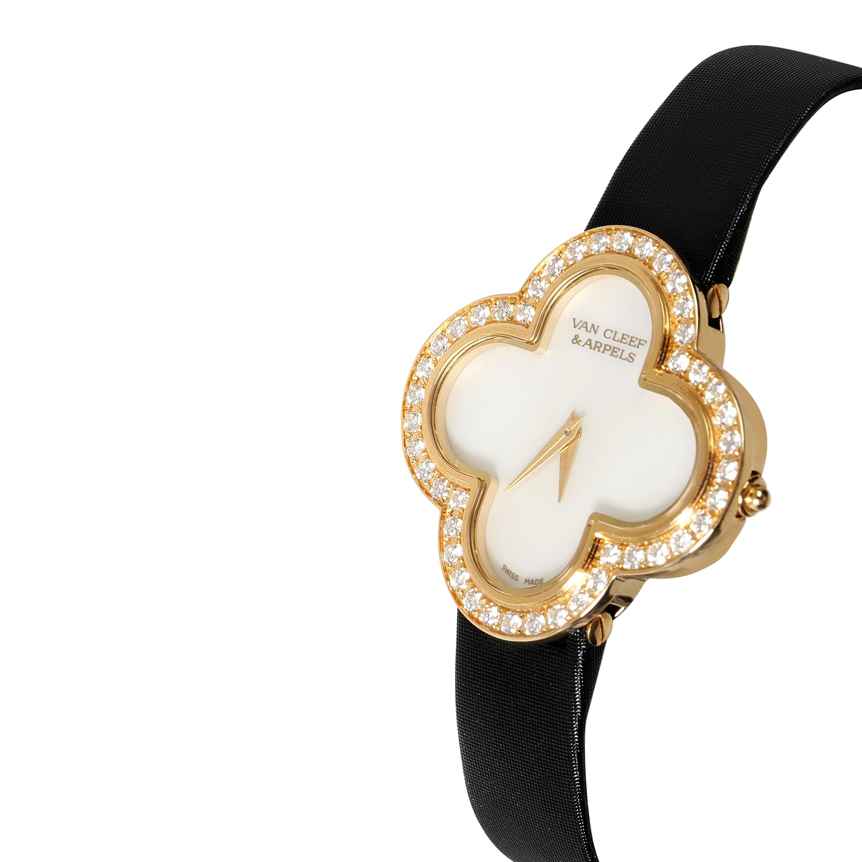 Van Cleef and Arpels Alhambra 136374 Women's Watch in 18kt Yellow Gold For  Sale at 1stDibs | alhambra watch