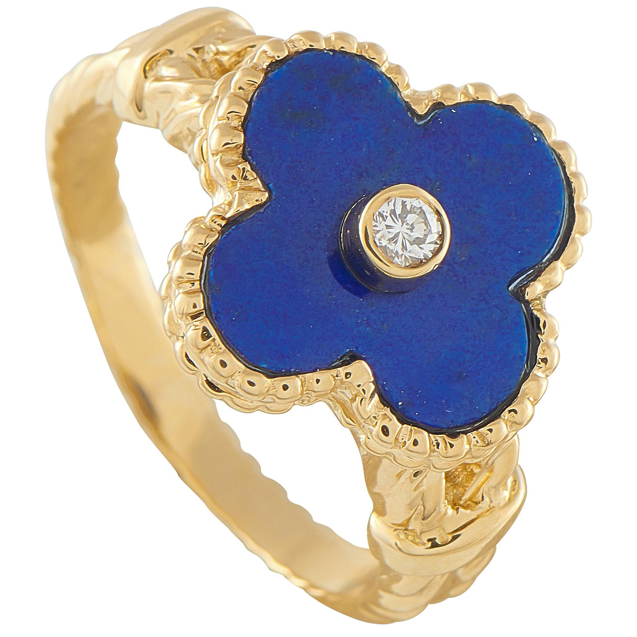 Van Cleef
Arpels Alhambra 18K Gold Diamond
Lapis Lazuli Ring VC06-110725