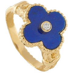 Van Cleef
Arpels Alhambra 18K Gold Diamond
Lapis Lazuli Ring VC06-110725