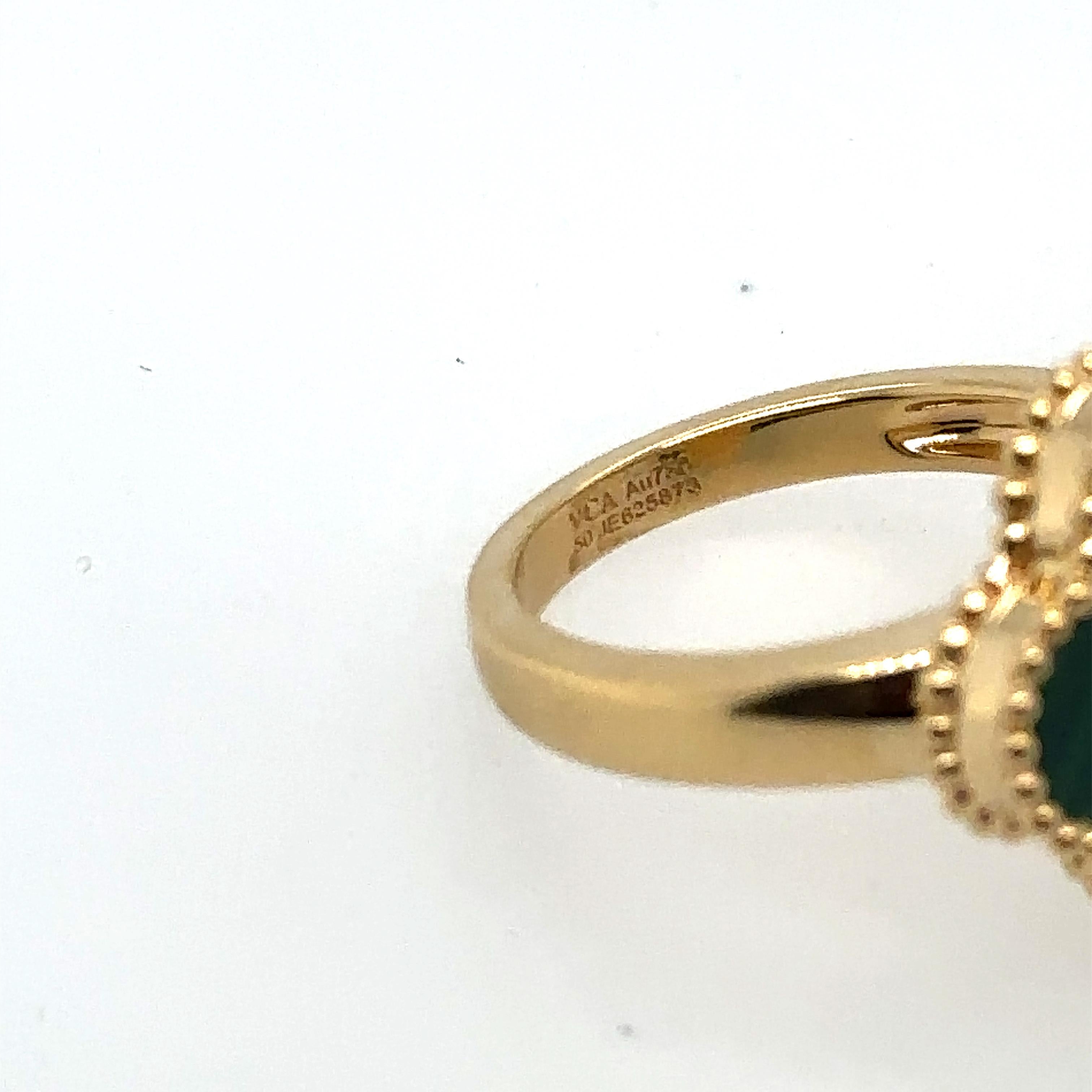Women's or Men's Van Cleef & Arpels Alhambra 18k Gold & Diamond Ring