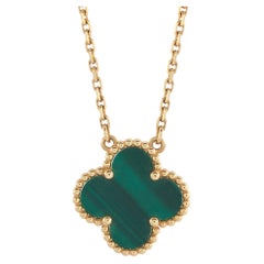 Van Cleef & Arpels Alhambra 18K Gold Malachite Pendant Necklace VC16-031326