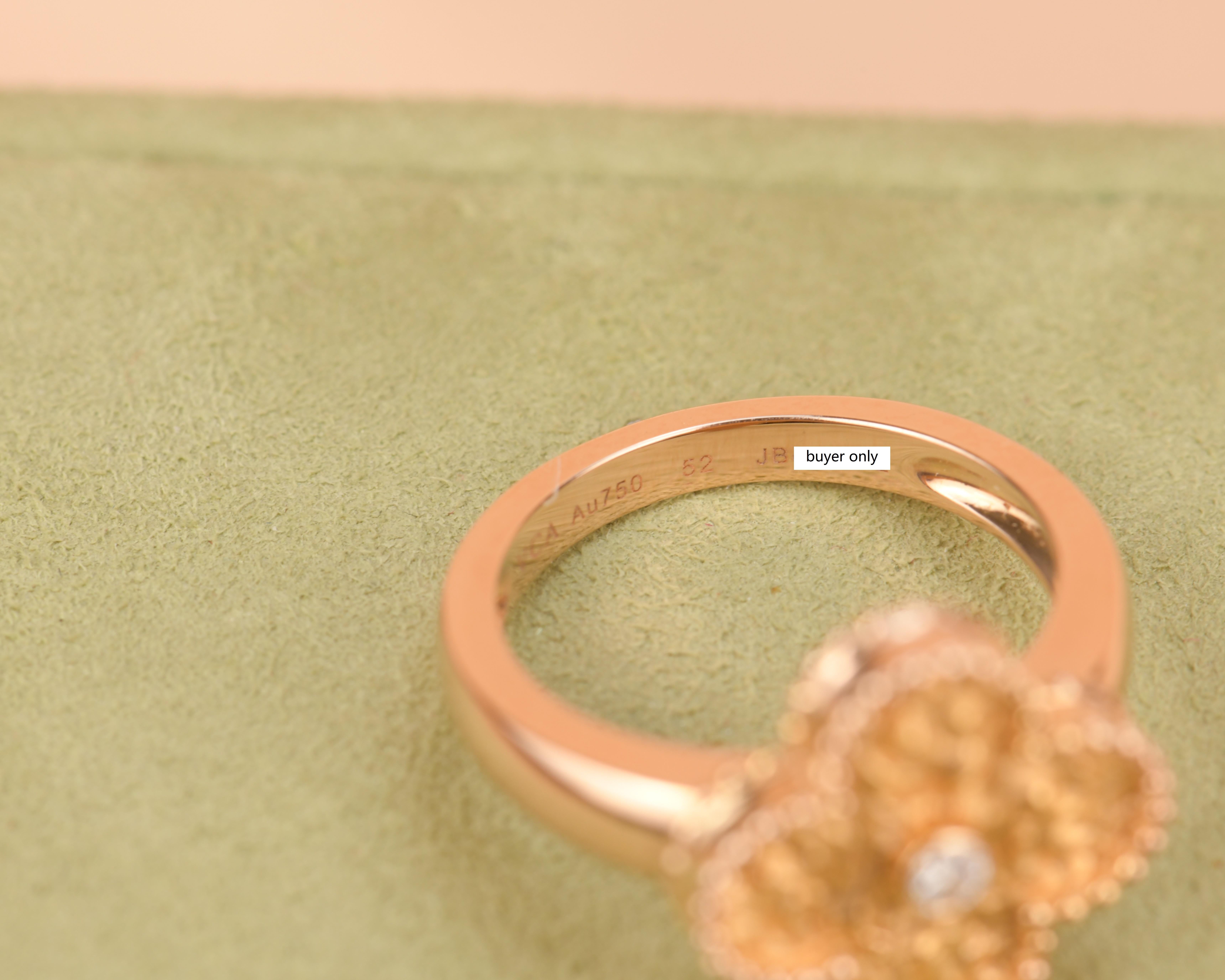 Van Cleef & Arpels Alhambra 18k Rose Gold Diamond Ring 5