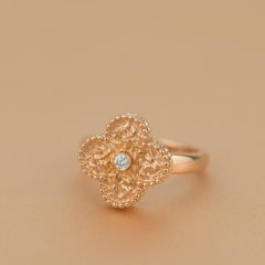 Van Cleef & Arpels Anello Alhambra in oro rosa 18k con diamanti