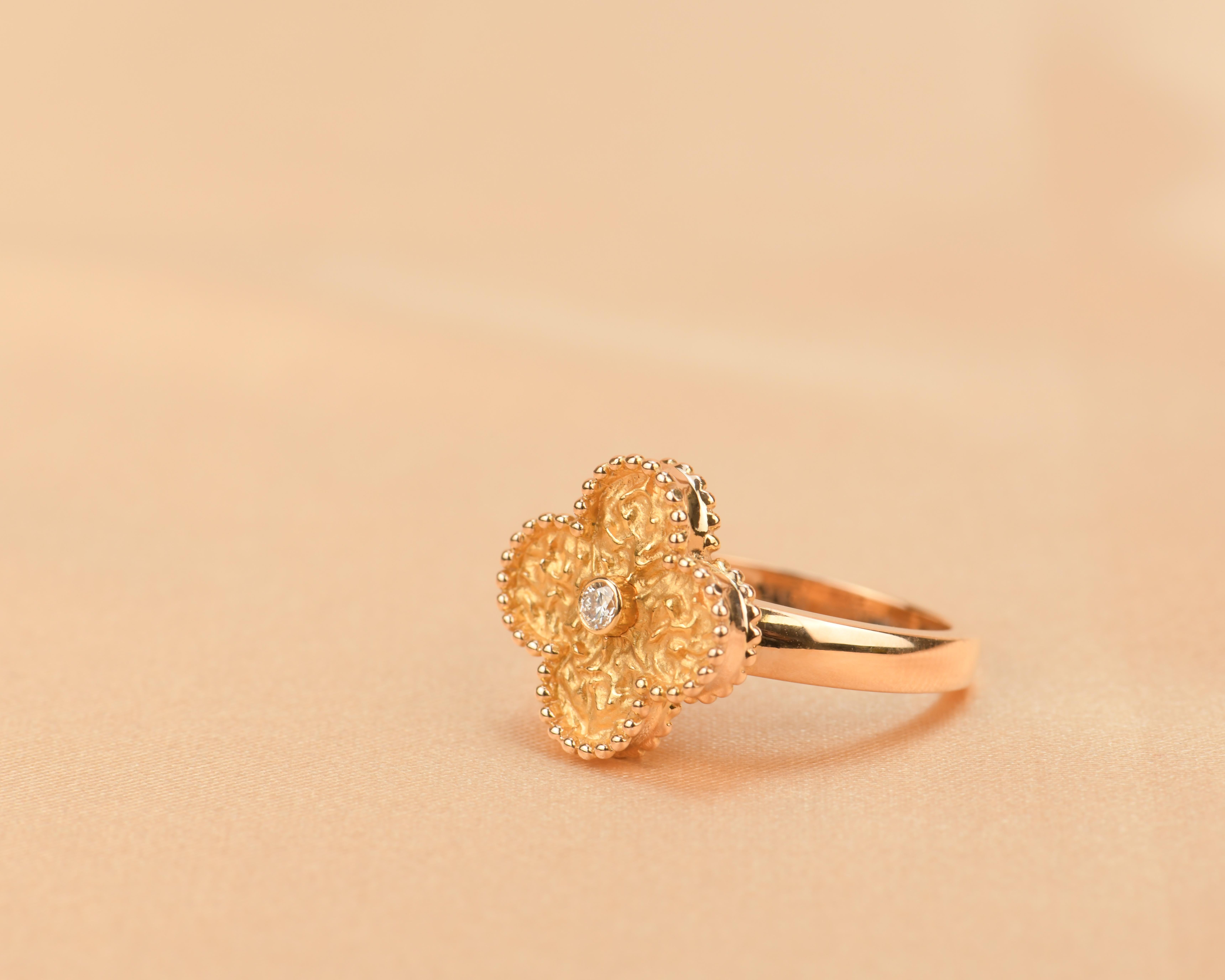 Van Cleef & Arpels Alhambra 18k Rose Gold Diamond Ring 1