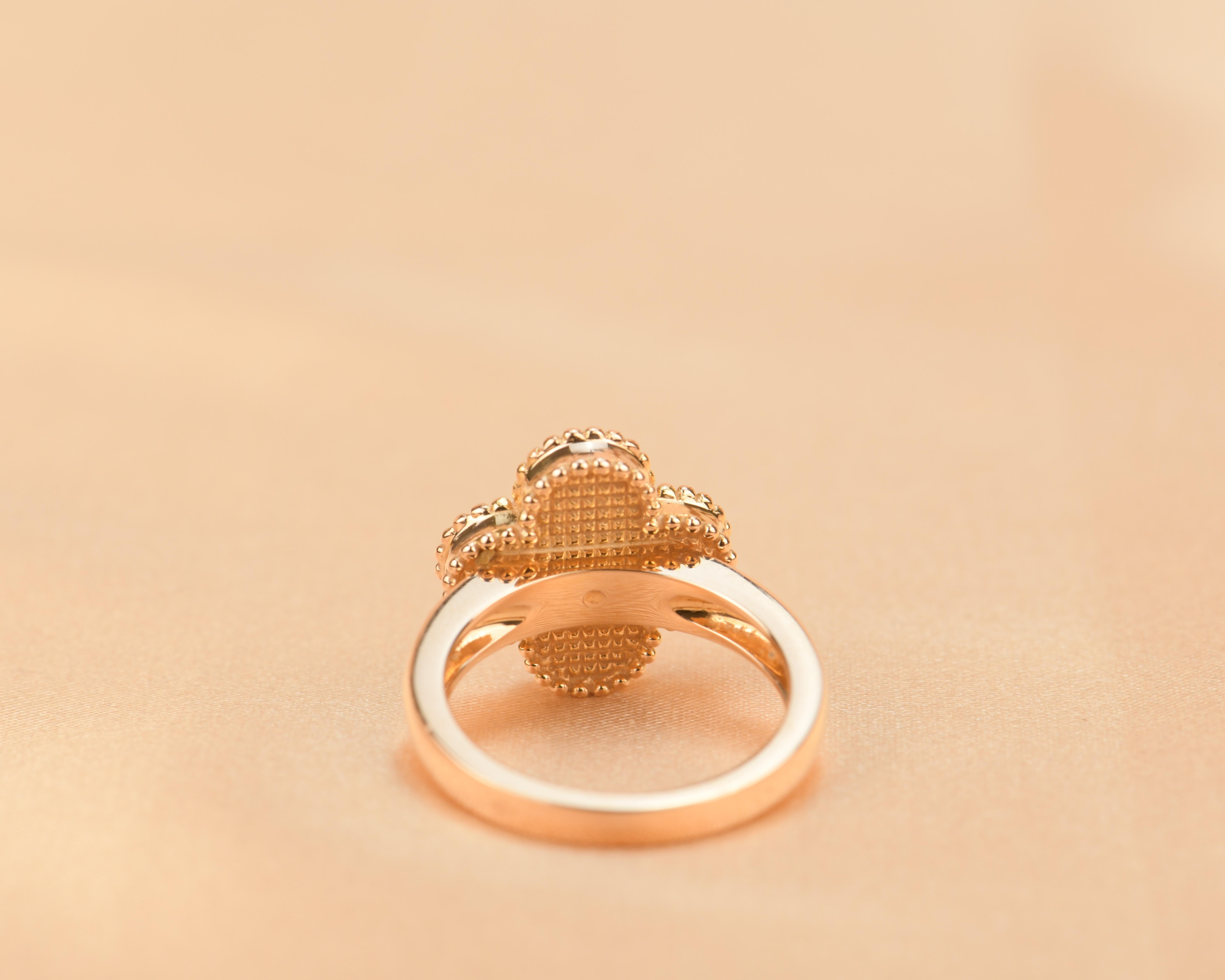 Van Cleef & Arpels Alhambra 18k Rose Gold Diamond Ring 3