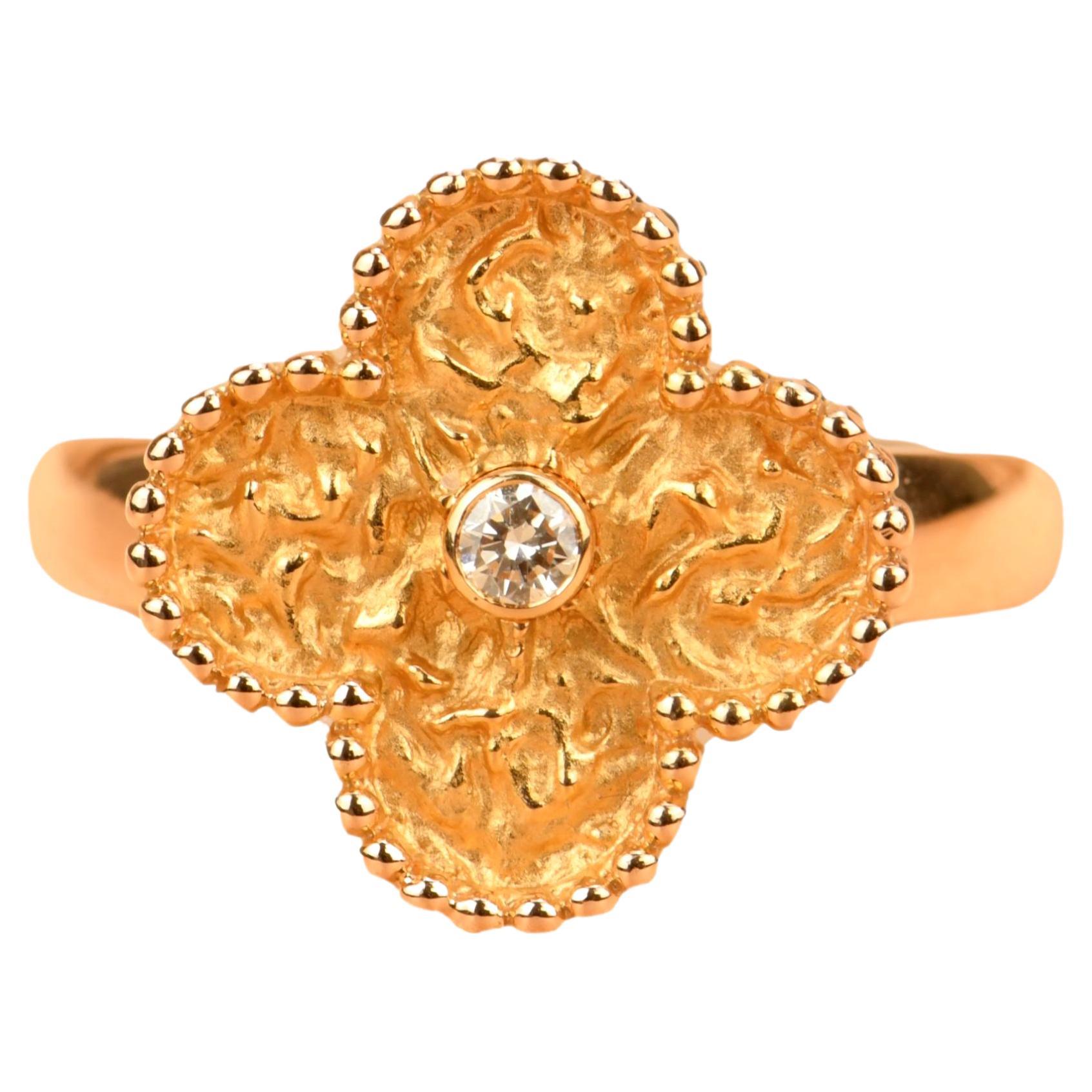 Van Cleef & Arpels Alhambra 18k Rose Gold Diamond Ring