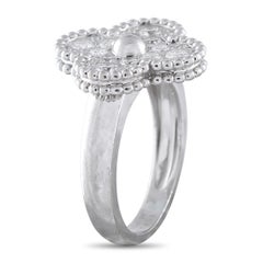 Van Cleef & Arpels Alhambra 18K White Gold Diamond Ring VC26-011326