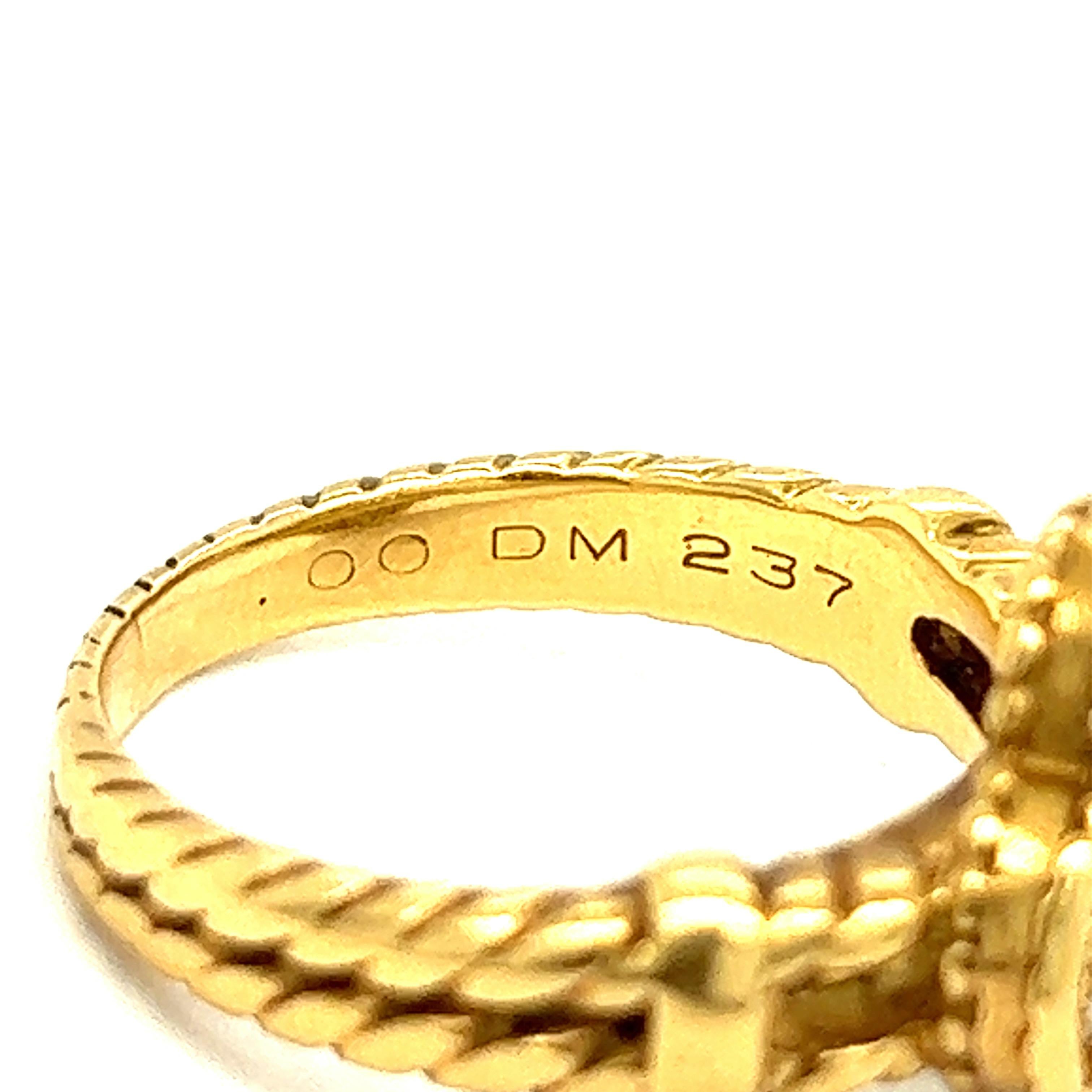 Van Cleef & Arpels Alhambra 18k Yellow Gold Diamond Ring For Sale 7