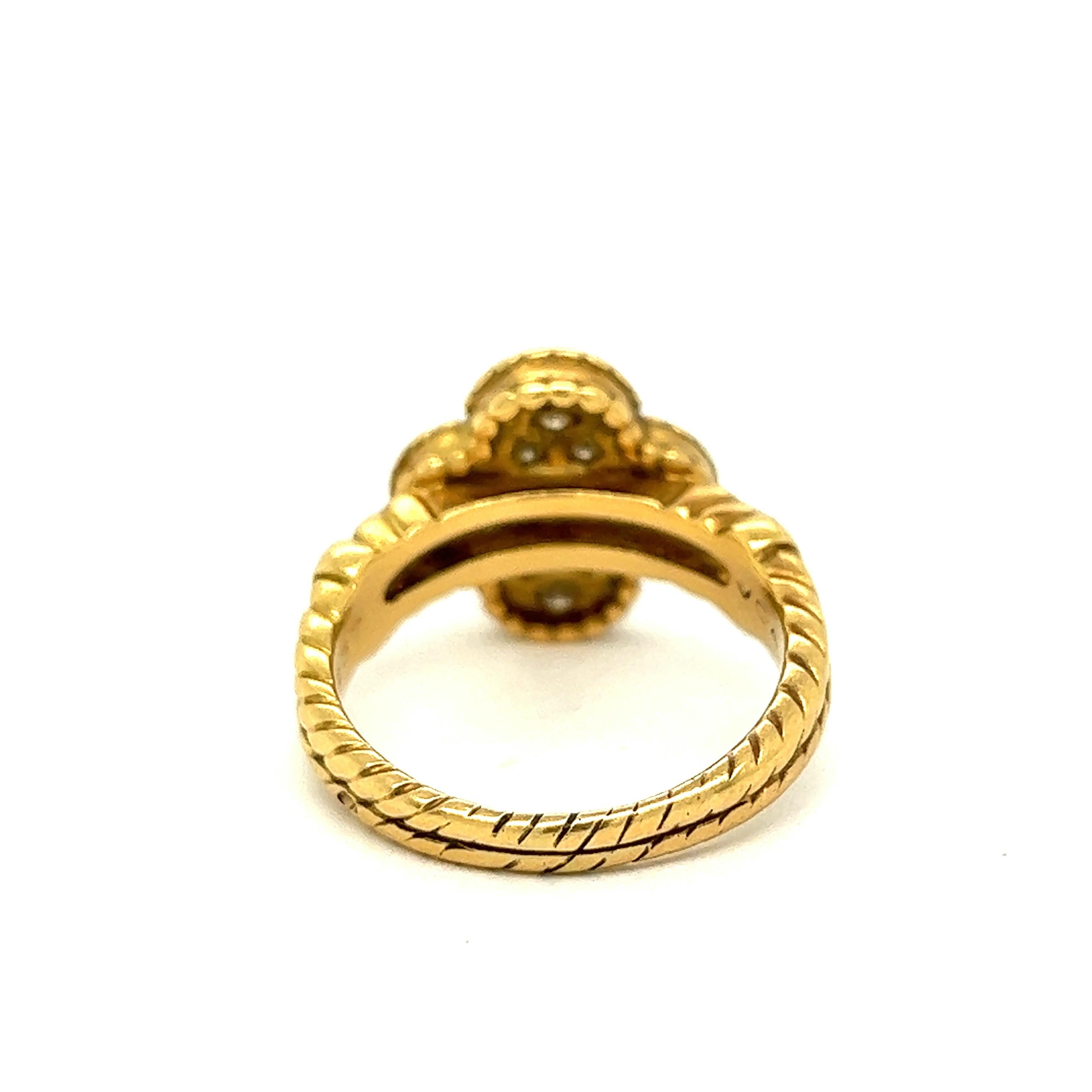 Van Cleef & Arpels Alhambra 18k Yellow Gold Diamond Ring For Sale 1