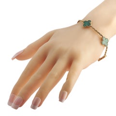 Van Cleef & Arpels Alhambra in oro giallo 18 carati con malachite Bracciale