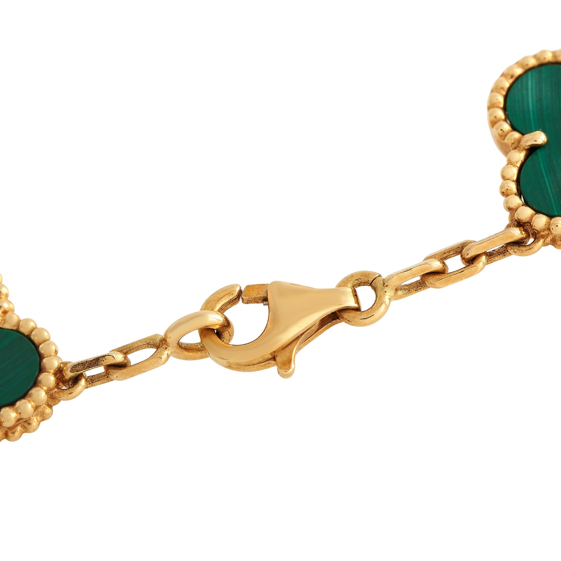 gold and green van cleef bracelet