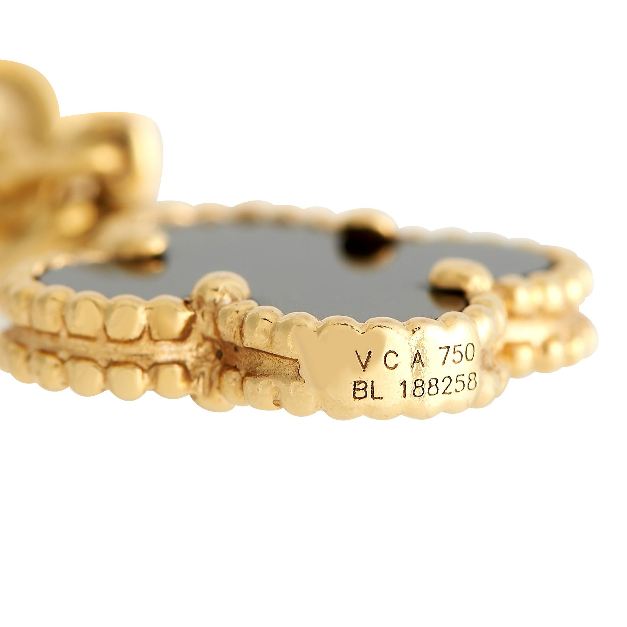 Van Cleef & Arpels Alhambra Bracelet à 5 motifs en or jaune 18 carats et nacre Excellent état à Southampton, PA