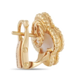 Van Cleef & Arpels Alhambra 18K Yellow Gold Mother of Pearl Earrings
