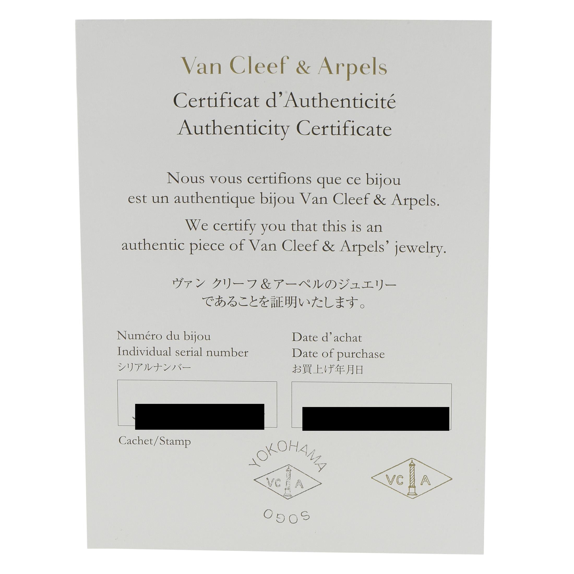 Women's Van Cleef & Arpels Alhambra 18K Yellow Gold Mother of Pearl Necklace