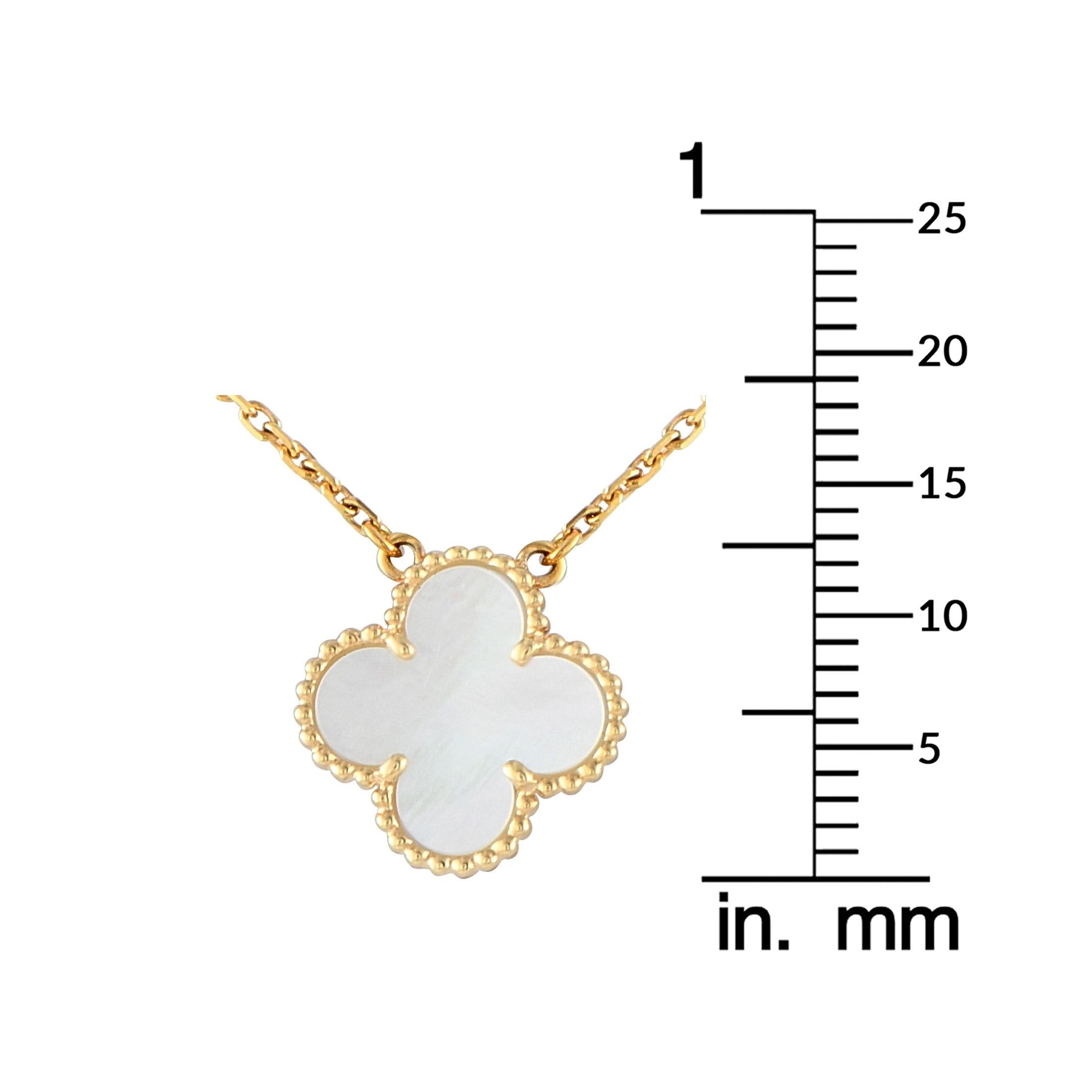 Van Cleef & Arpels Alhambra 18K Yellow Gold Mother of Pearl Necklace 1