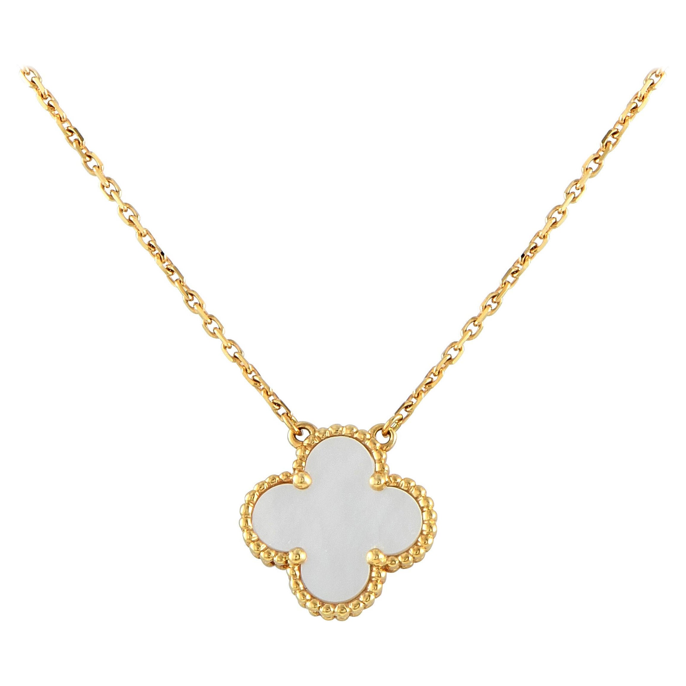 Van Cleef & Arpels Alhambra 18K Yellow Gold Mother of Pearl Necklace