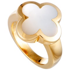 Van Cleef & Arpels Alhambra 18 Karat Yellow Gold Mother of Pearl Ring