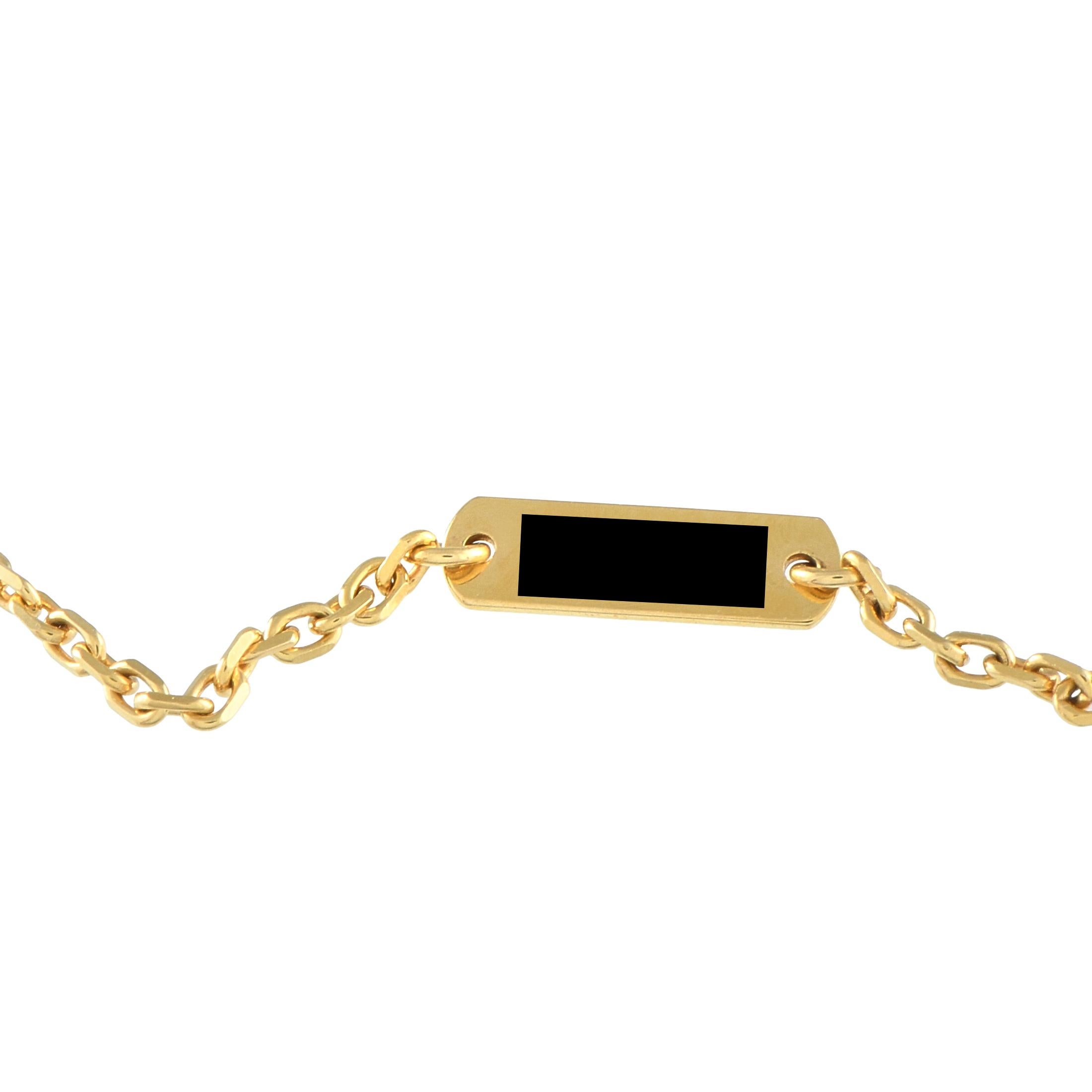  Van Cleef & Arpels, collier Alhambra en or jaune 18 carats et onyx Pour femmes 