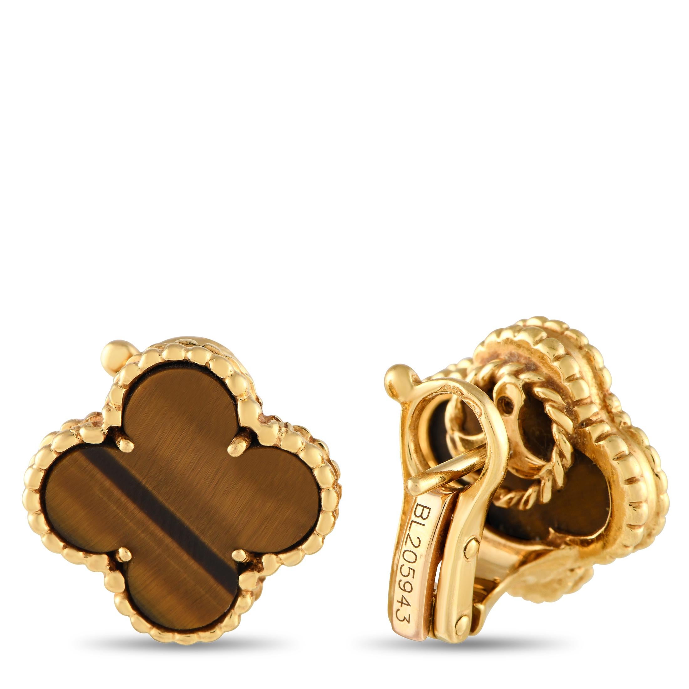 van cleef tiger eye earrings