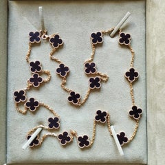 Van Cleef & Arpels Alhambra 20 Motifs Rose Gold Letterwood Sautoir
