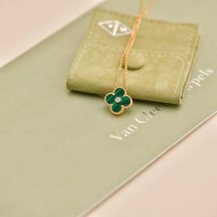 Van Cleef & Arpels Alhambra 2013 Holiday Pendant Diamond Malachite
