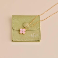 Van Cleef & Arpels Alhambra 2015 Diamond Pink Sèvres Porcelain Holiday Pendant