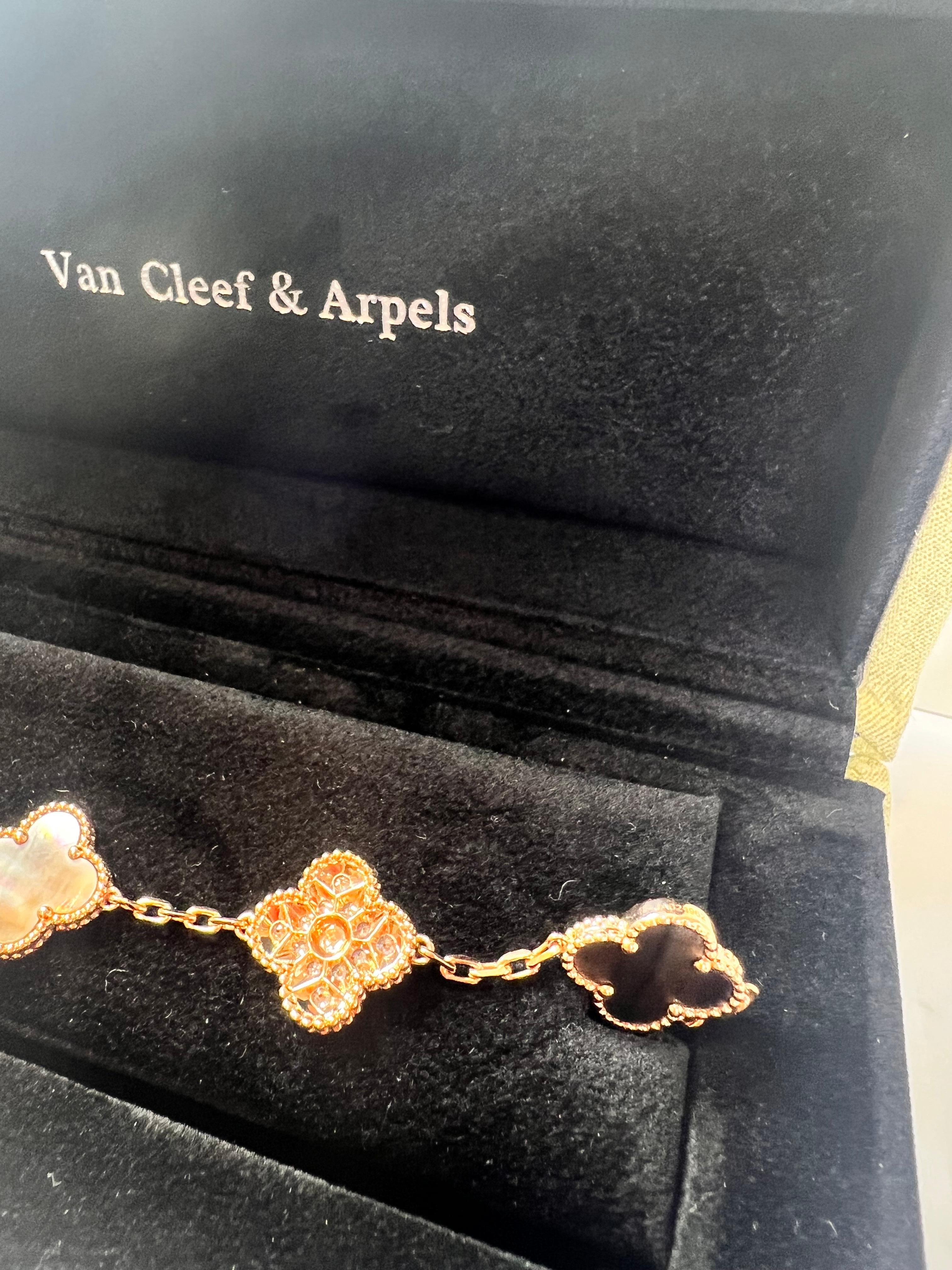 Van Cleef & Arpels Alhambra  Bracelet  Or rose 18k diamants et nacre  5