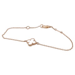 Van Cleef Arpels Alhambra Bracelet . Genuine VCA 18k YG Mother of Pearl Charm