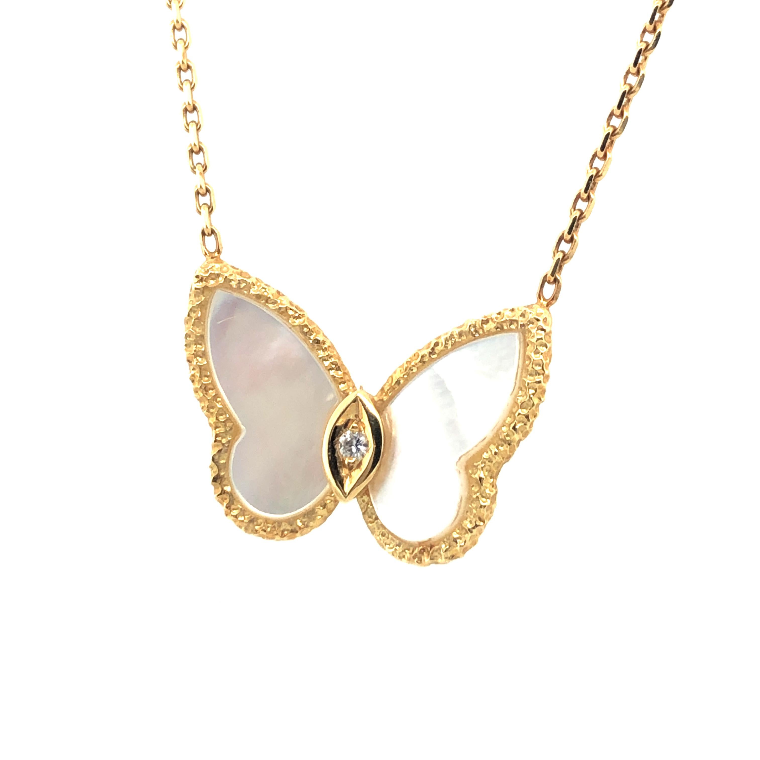 van cleef mother of pearl butterfly necklace