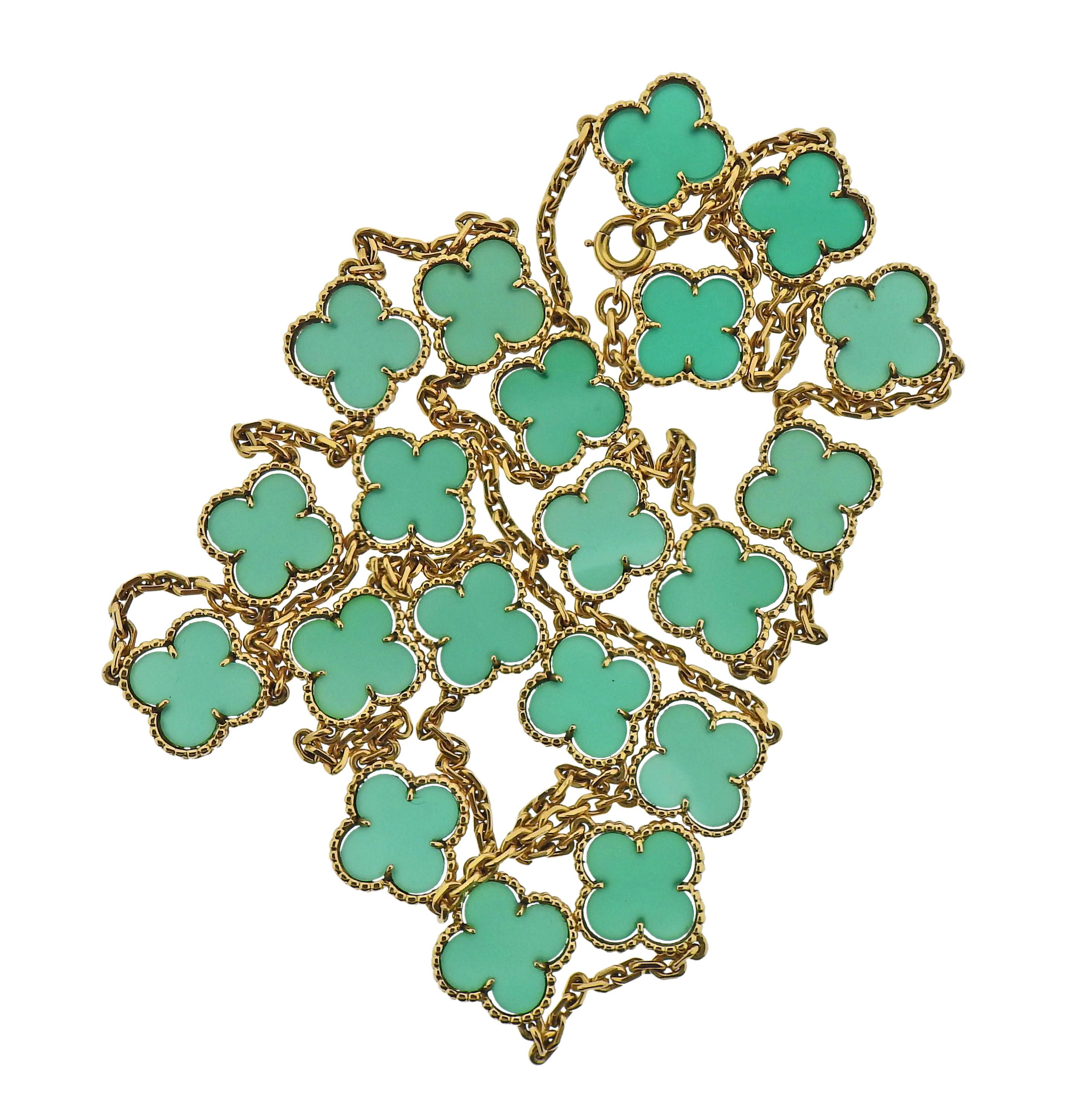 Van Cleef & Arpels Alhambra Chrysopras 20 Motiv-Halskette Damen