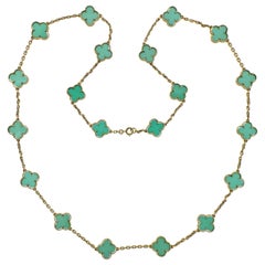 Van Cleef & Arpels Alhambra Chrysopras 20 Motiv-Halskette
