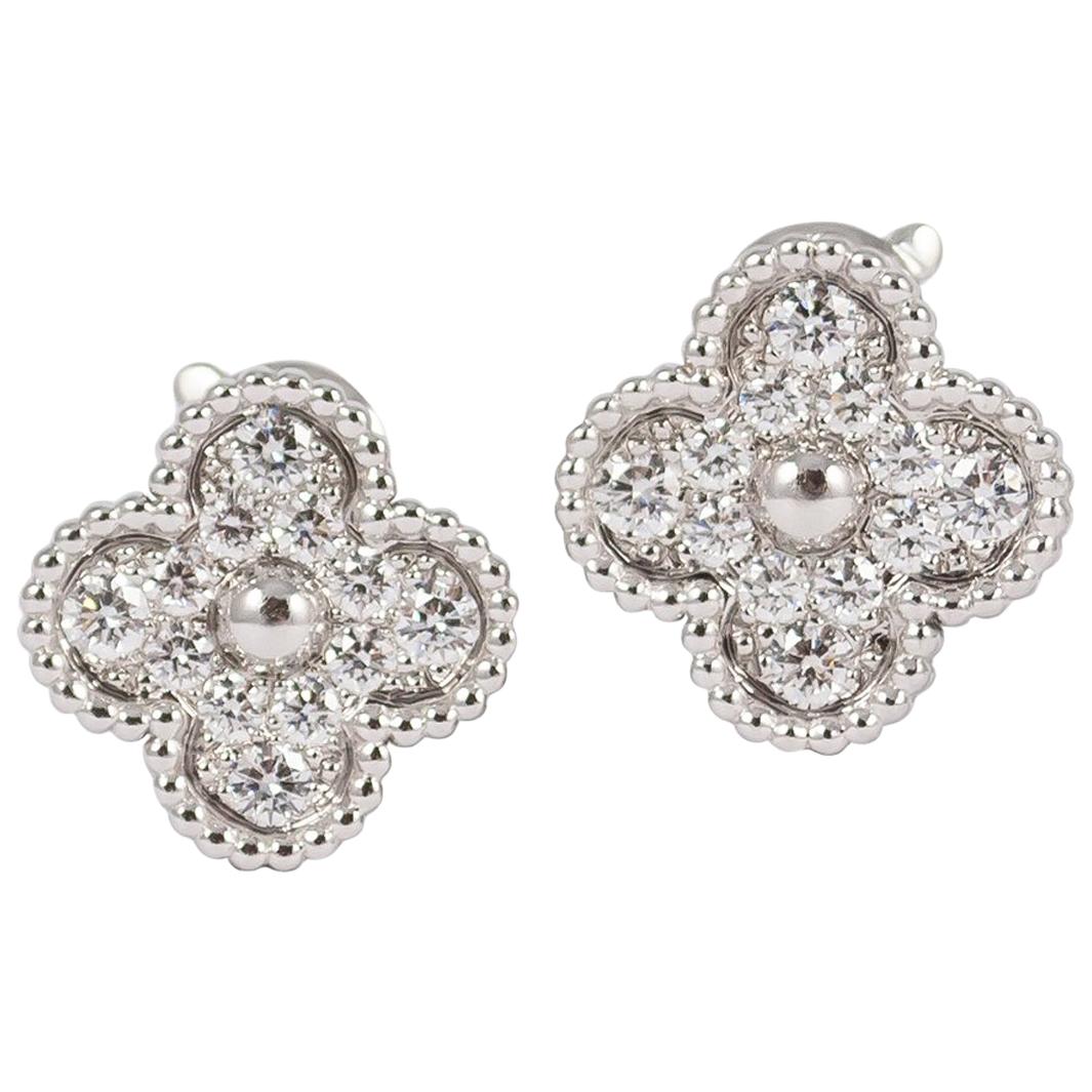 Van Cleef & Arpels Alhambra Diamond Earrings