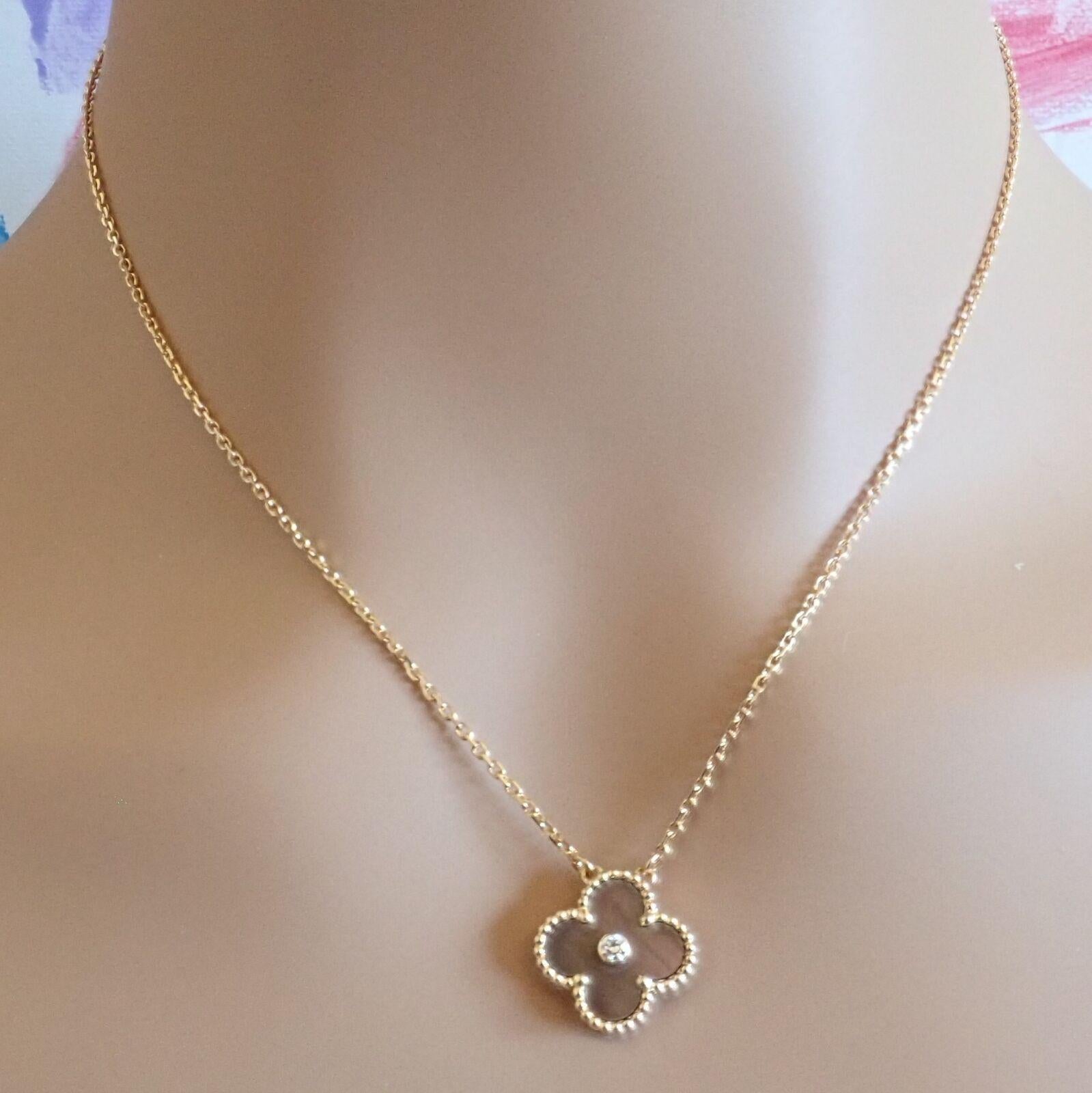 van cleef rose gold necklace
