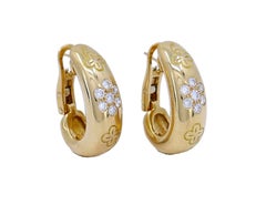 Van Cleef & Arpels Alhambra Diamond Hoop Earrings 18k Gold