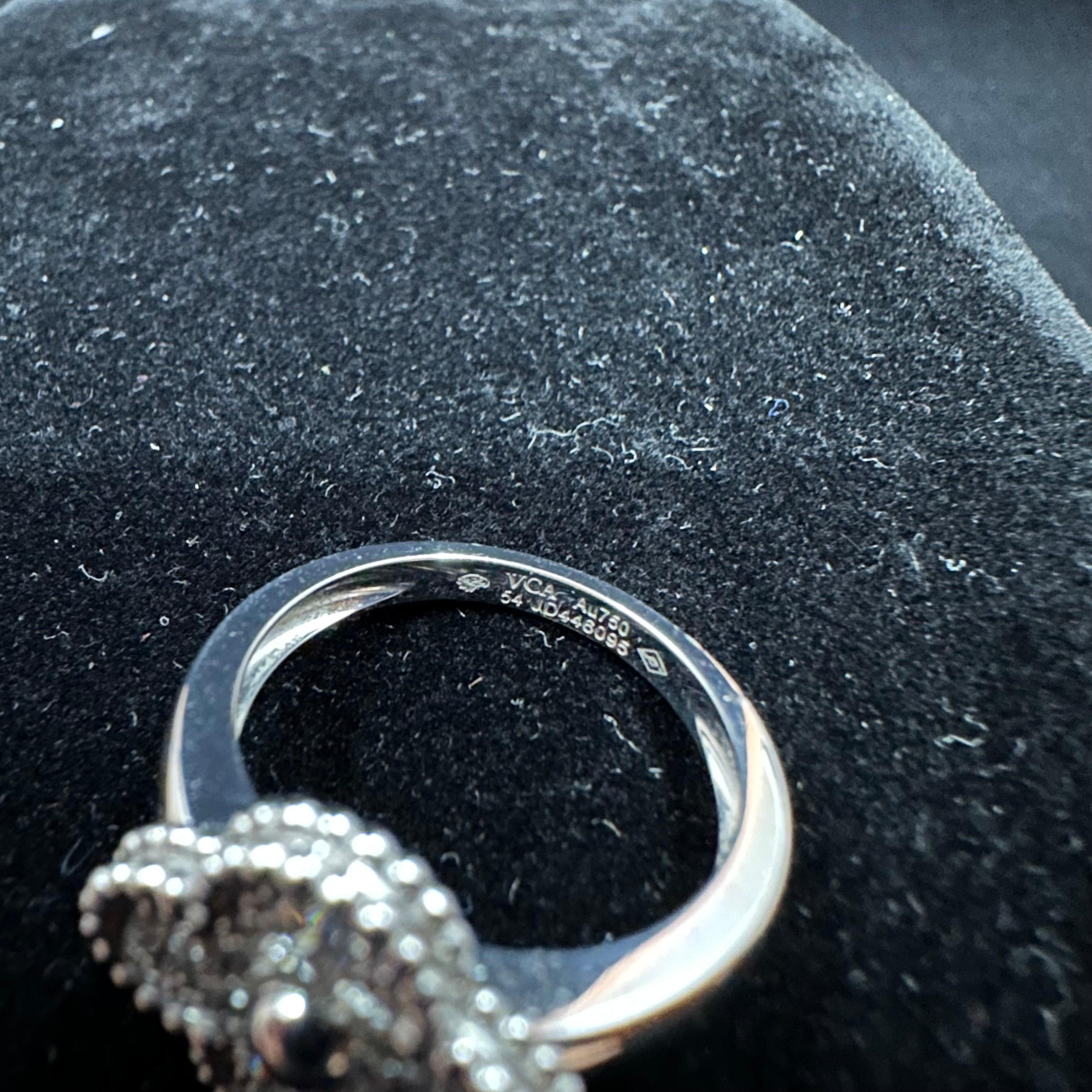 Brilliant Cut Van Cleef & Arpels Alhambra Diamond Ring For Sale