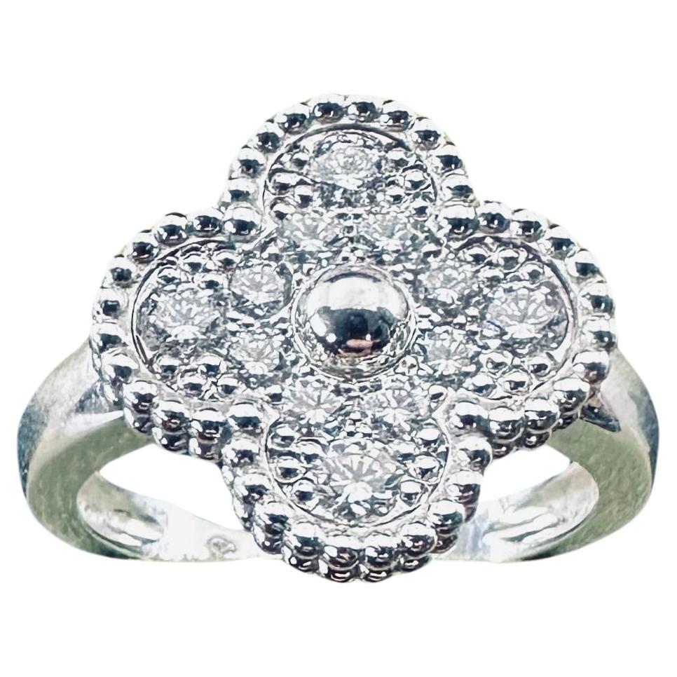 Van Cleef & Arpels Alhambra Diamond Ring For Sale