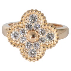 Van Cleef & Arpels Alhambra Diamond Ring in 18k Rose Gold 0.48 CTW