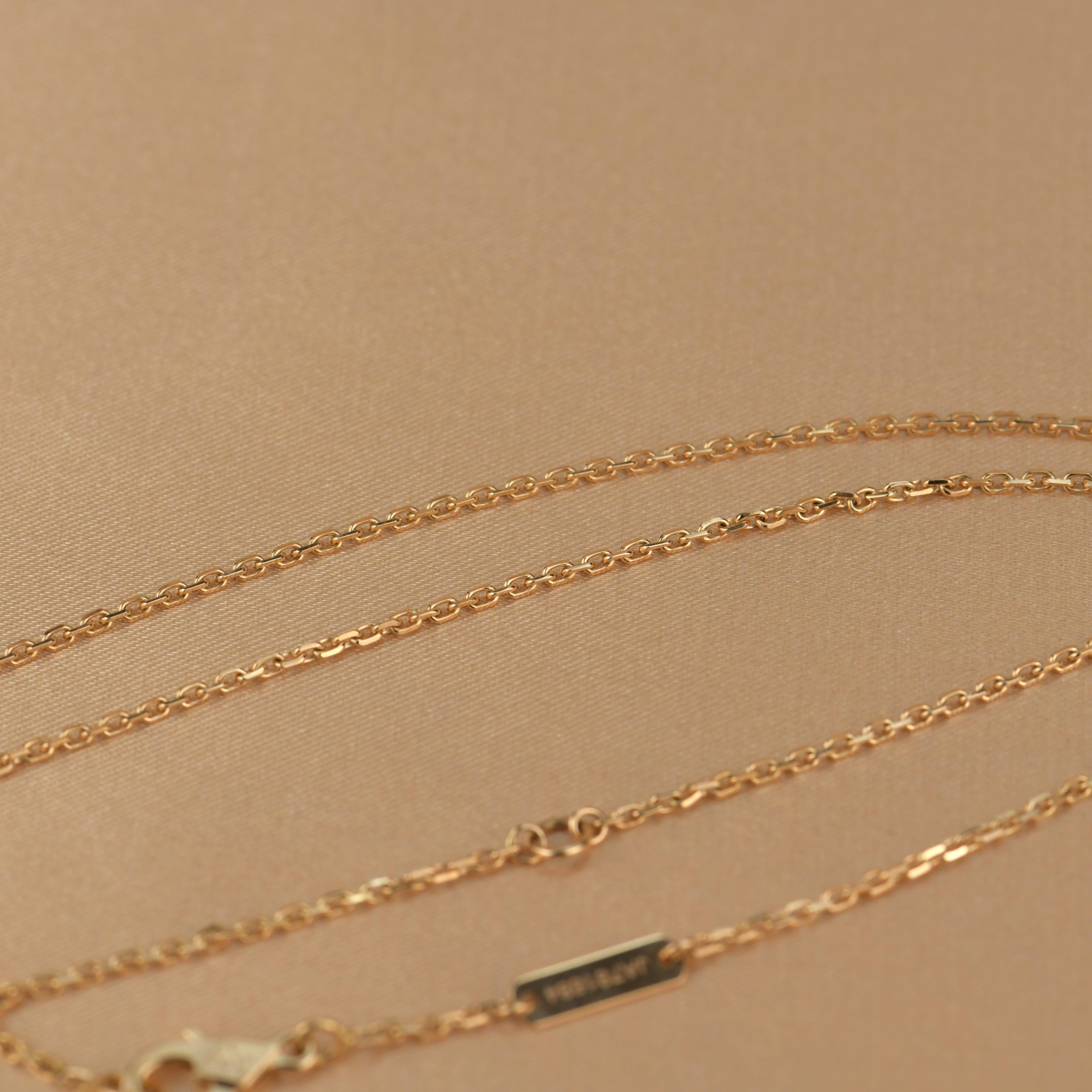 Women's or Men's Van Cleef & Arpels Alhambra Diamond Rose Gold Pendant Necklace