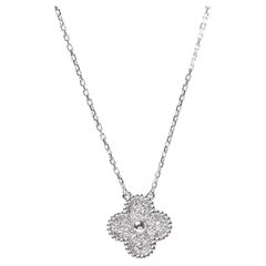 Van Cleef & Arpels Alhambra Diamond White Gold Pendant Necklace