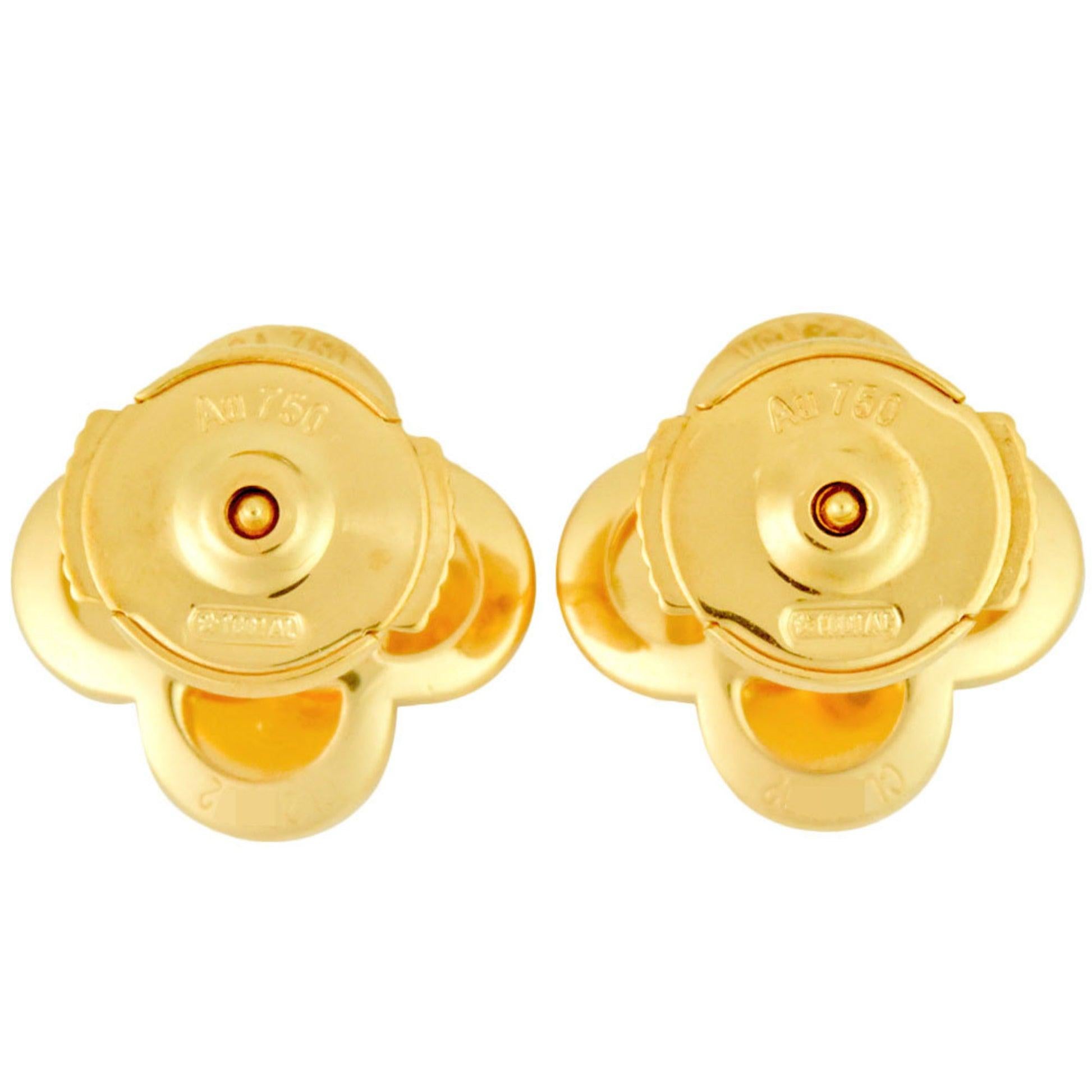Van Cleef & Arpels Boucles d'oreilles Alhambra en or jaune 18 carats en vente 1