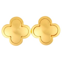 Vintage Van Cleef & Arpels Alhambra Earrings in 18K Yellow Gold