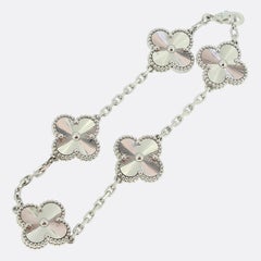 Van Cleef & Arpels Alhambra Five Motif Guilloche Bracelet